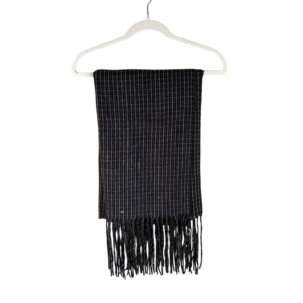 a new day Dark Gray Plaid Oversized Cozy Soft Shawl Rectangle Winter Scarf Wrap